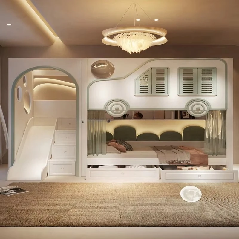 Bunk Bed With Stairs And Slide - Novo Design de Cama de Luxo