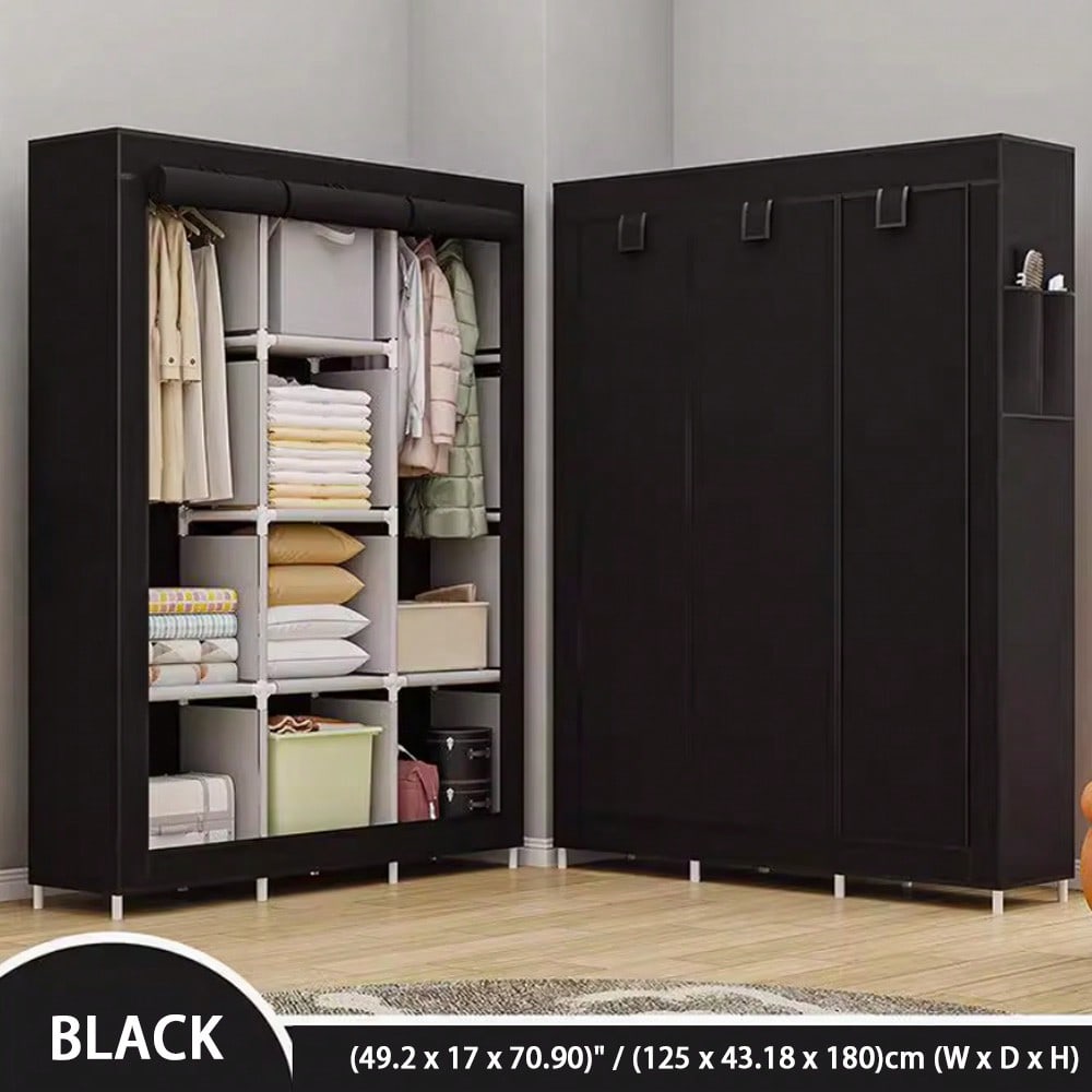 Wardrobe Closet Portable Fabric Cover - Guarda-roupa portátil de 71 polegadas, moderno,