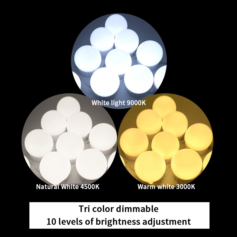 Dressing Table Vanity With Lighted Mirror - Lâmpadas led destacáveis espelho de maquiagem