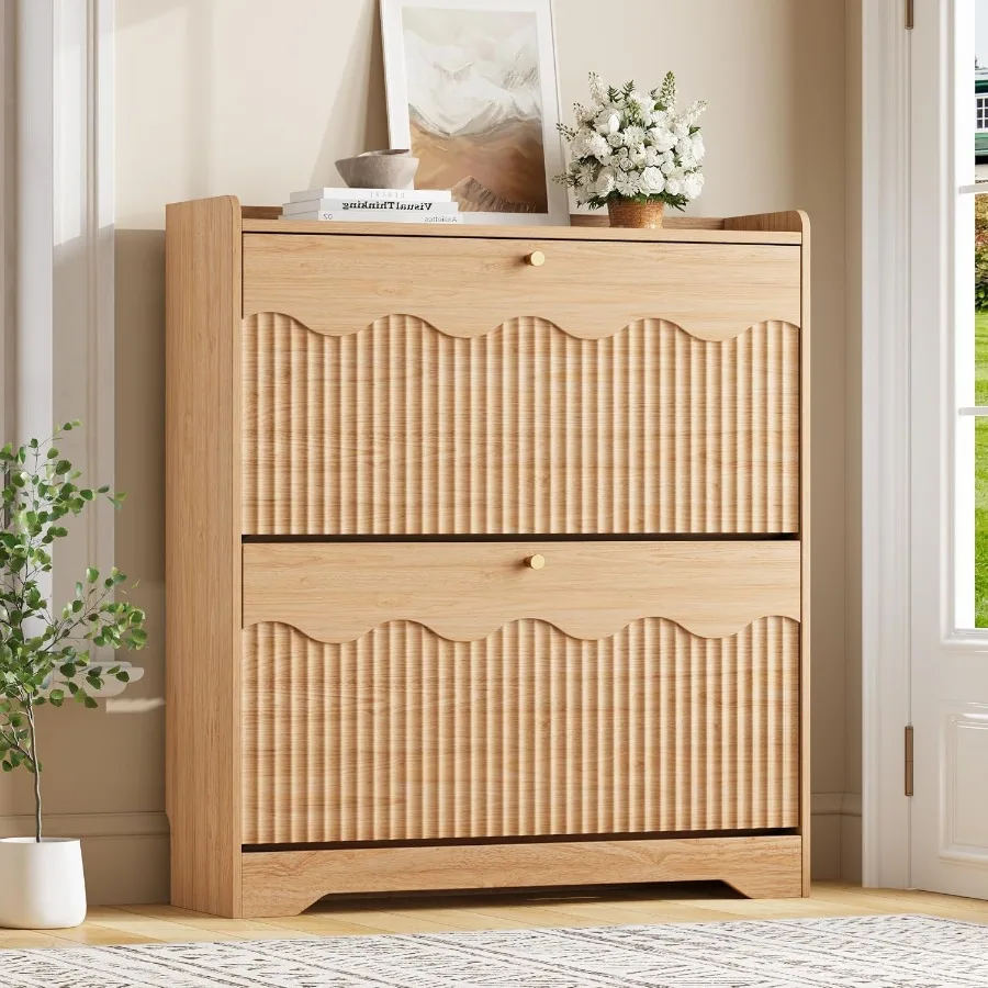 Shoe Rack Cabinet Narrow Entryway - Armário para guardar sapatos com painéis