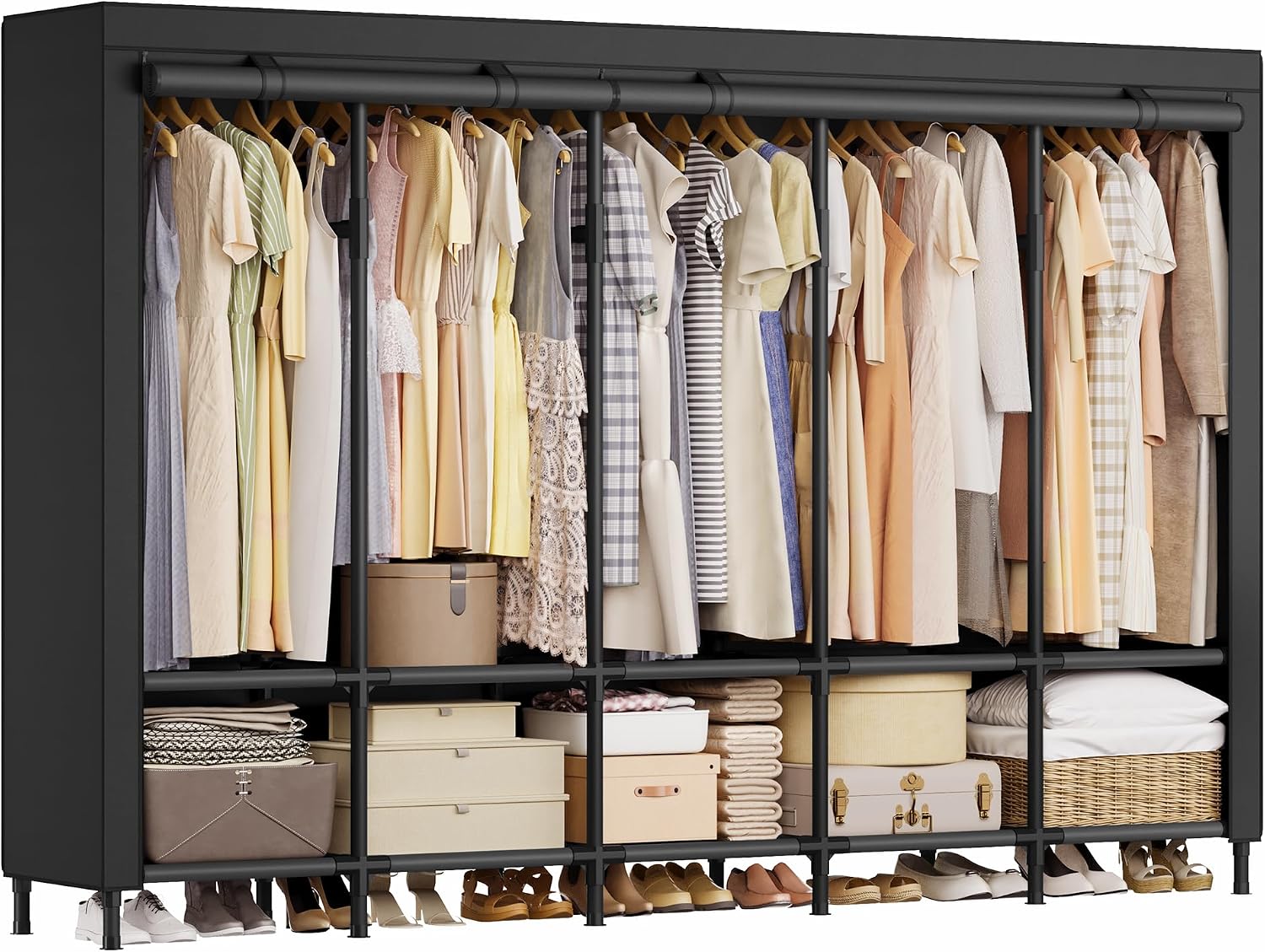 Wardrobe Closet Portable Fabric Cover - Guarda-Roupa Portátil de 83,5 Polegadas com