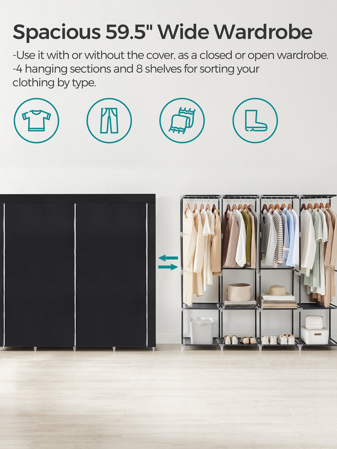 Armário portátil, organizador  - Wardrobe Closet Portable Fabric Cover avaliação e preço