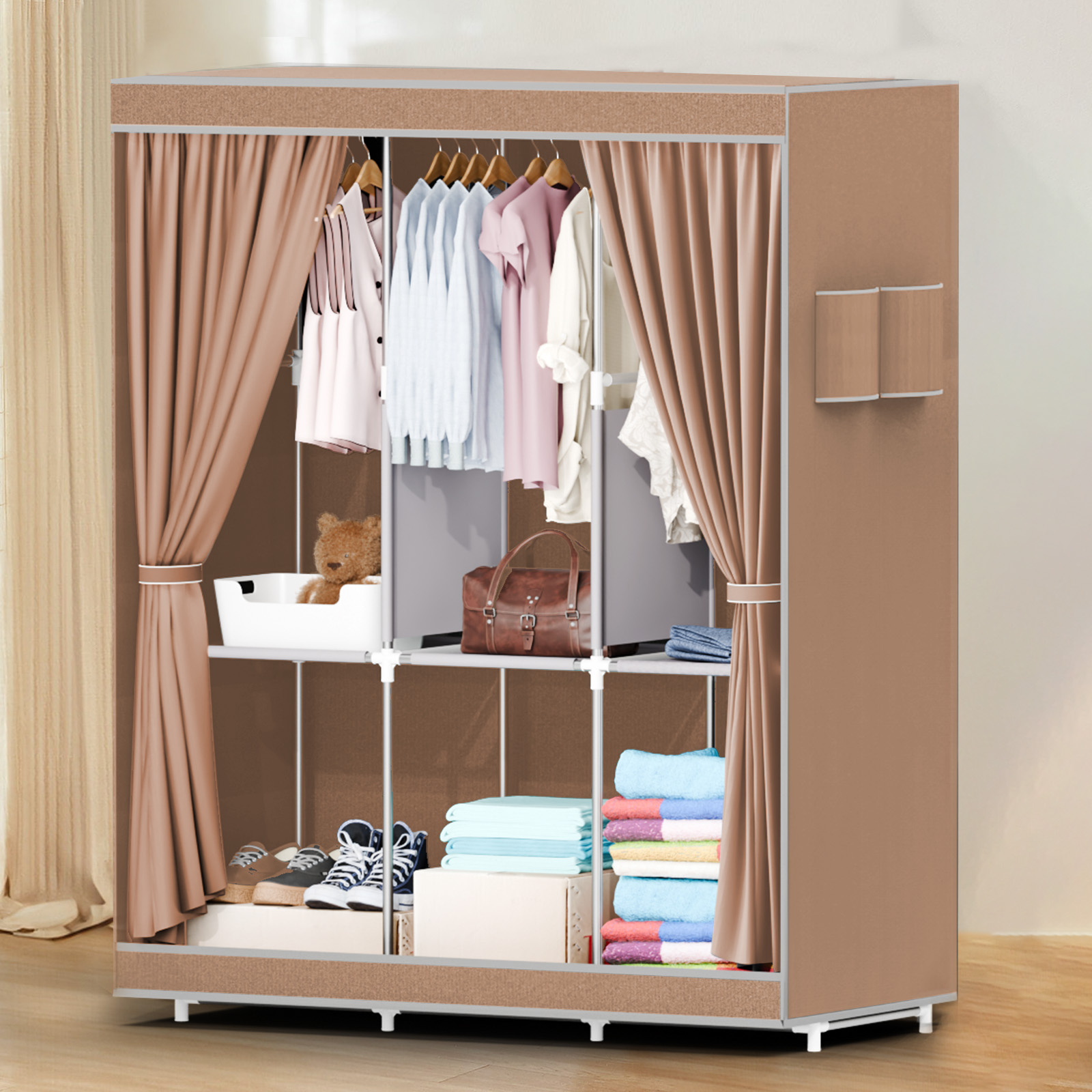 51 Polegada armário portátil g - Wardrobe Closet Portable Fabric Cover avaliação e preço