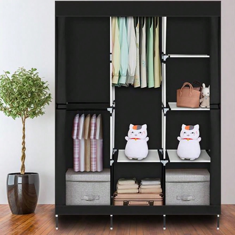 Guarda-roupa portátil de 71 po - Wardrobe Closet Portable Fabric Cover avaliação e preço