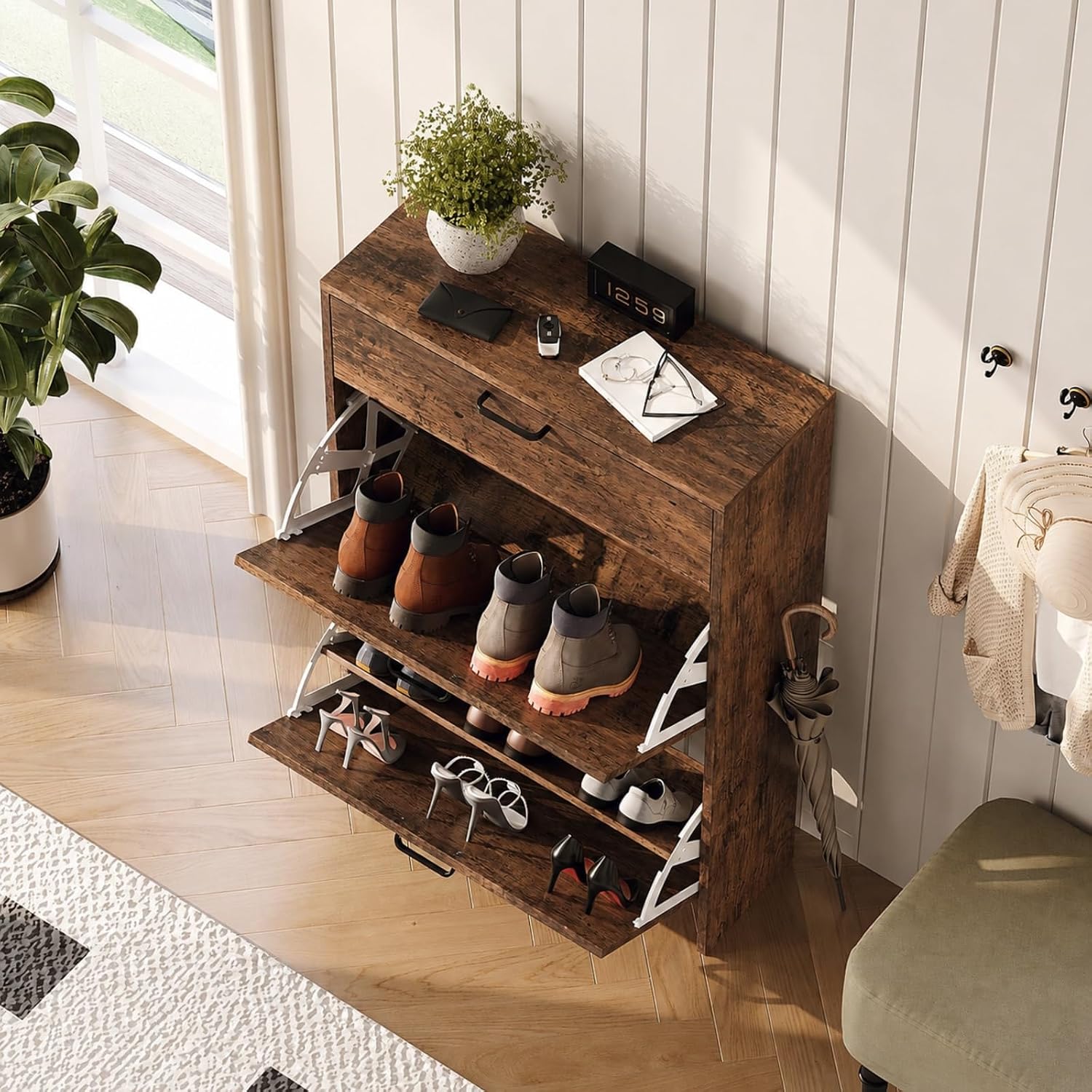 # Armário de Sapatos Slim com  - Shoe Rack Cabinet Narrow Entryway avaliação e preço