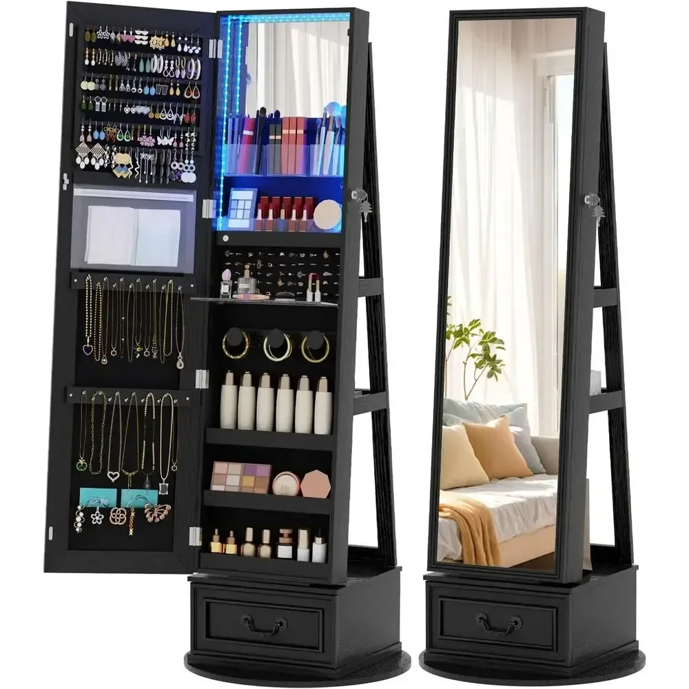 360 °   Armário de joias girat - Full Length Mirror Jewelry Armoire avaliação e preço