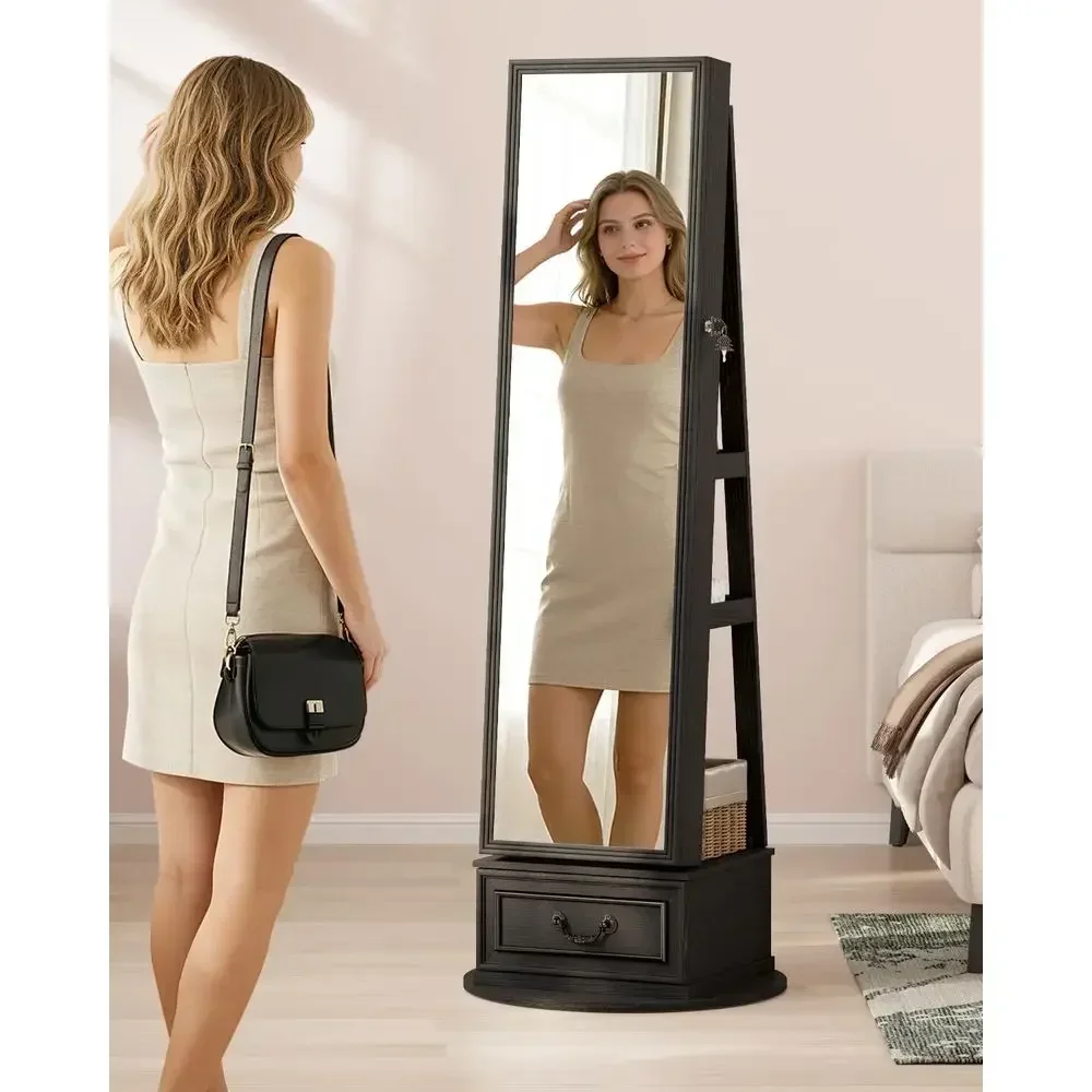 360 °   Armário de joias girat - Full Length Mirror Jewelry Armoire avaliação e preço
