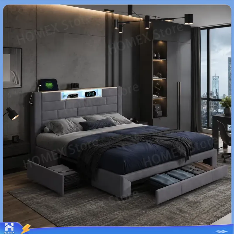 Estrutura de cama de casal de  - Gas Lift Storage Bed Hydraulic avaliação e preço