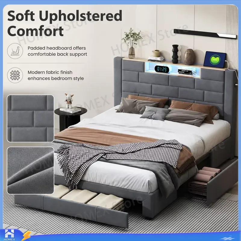 Estrutura de cama de casal de  - Gas Lift Storage Bed Hydraulic avaliação e preço