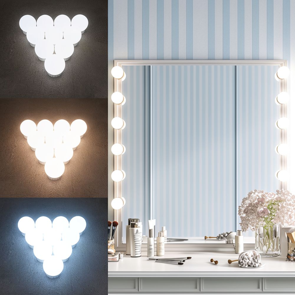 Luminária de espelho de toucad - Dressing Table Vanity With Lighted Mirror avaliação e preço