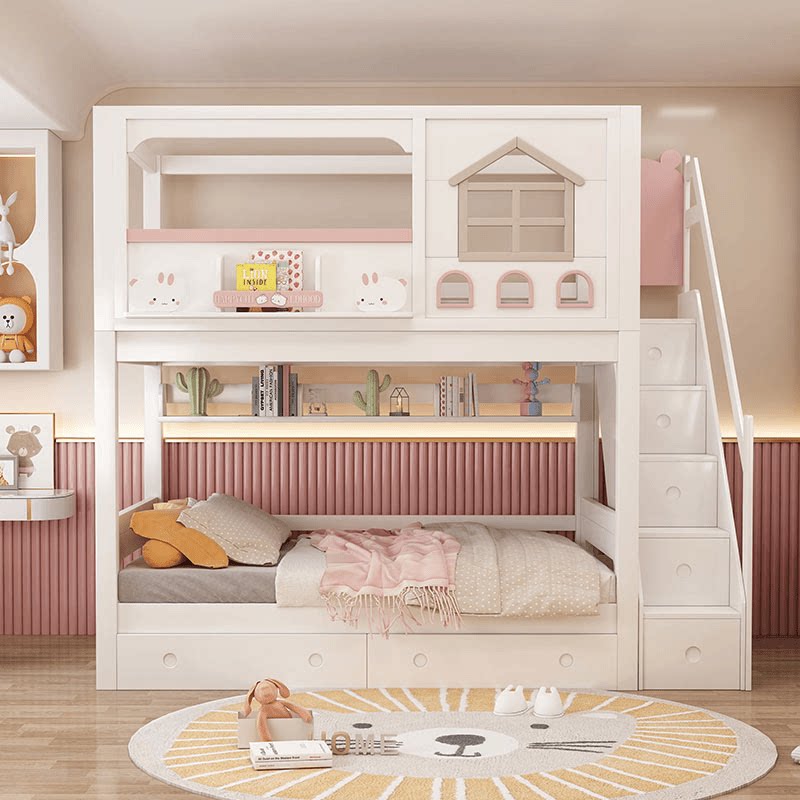 Cama Beliche Infantil Moderna  - Bunk Bed With Stairs And Slide avaliação e preço