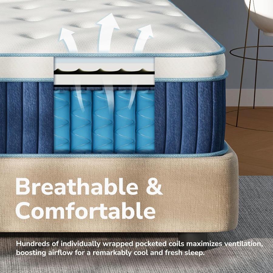 Colchão híbrido Queen de 12 po - Memory Foam Mattress In A Box Queen avaliação e preço